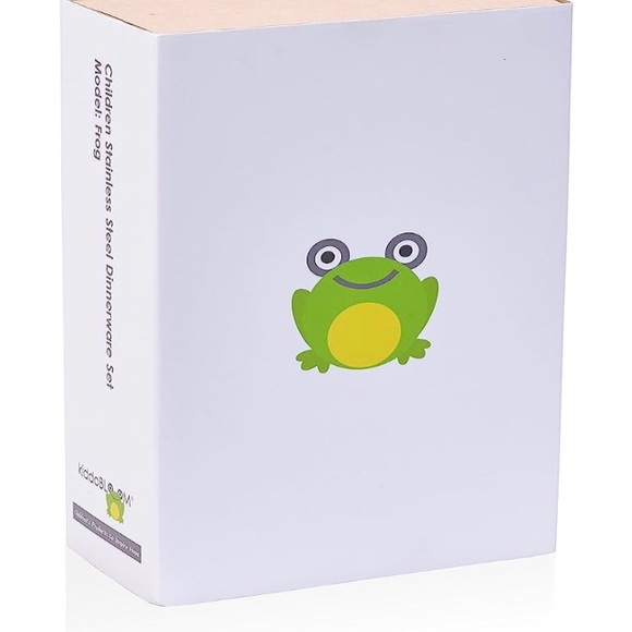 Brand New! 3 piece Kiddobloom Children Stainless Steel Frog Dinnerware. - Picture 2 of 2